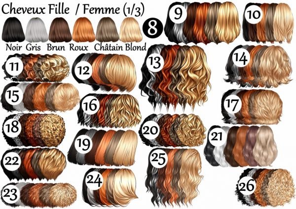 Cheveux filles et femmes (1/3)