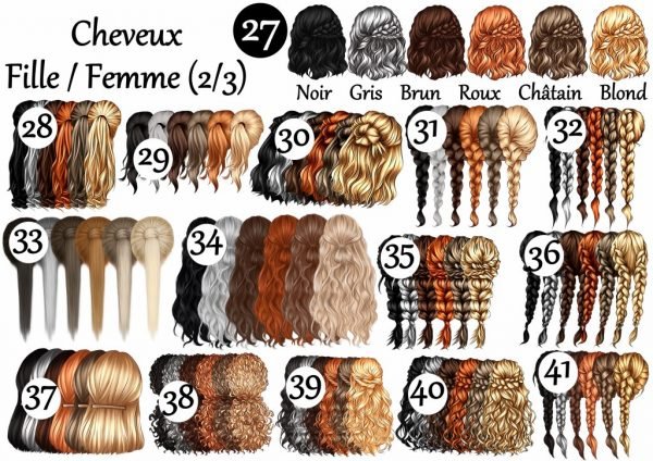 Cheveux filles et femmes (2/3)