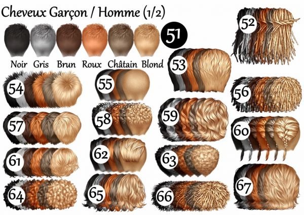 Cheveux garçons et hommes (1/2)