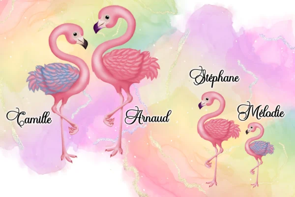 Portrait de famille Flamants Roses 2