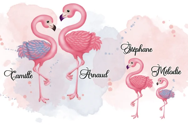 Portrait de famille Flamants Roses 3