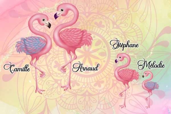 Portrait de famille Flamants Roses 4