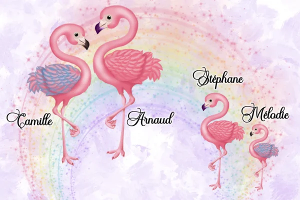 Portrait de famille Flamants Roses 5