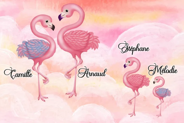 Portrait de famille Flamants Roses 5