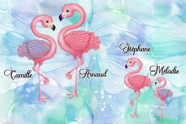 Portrait de famille Flamants Roses 6