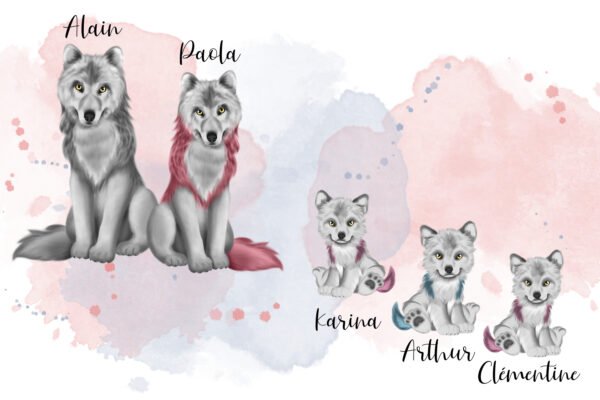 Portrait de famille Loups 1