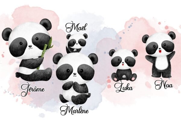 Portrait de famille Pandas 1