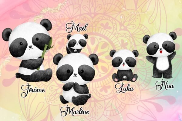 Portrait de famille Pandas 2