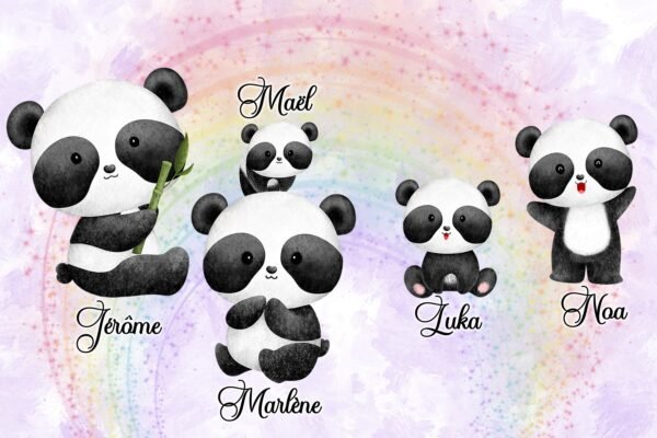 Portrait de famille Pandas 3