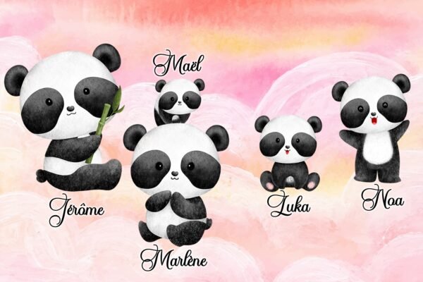 Portrait de famille Pandas 4