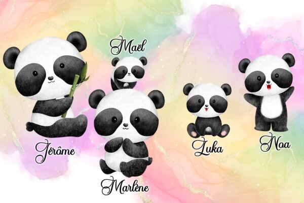 Portrait de famille Pandas 6