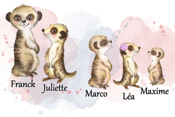 Portrait de famille Suricates 1