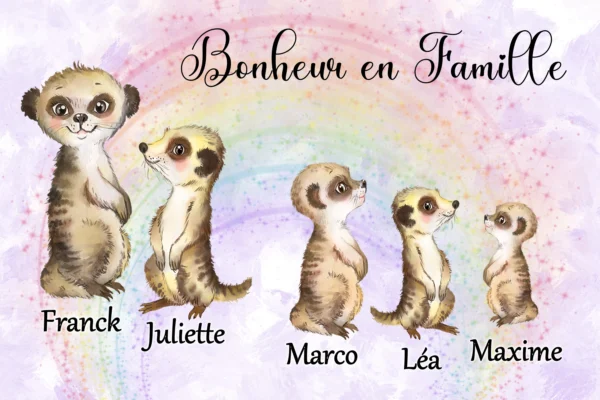 Portrait de famille Suricates 3