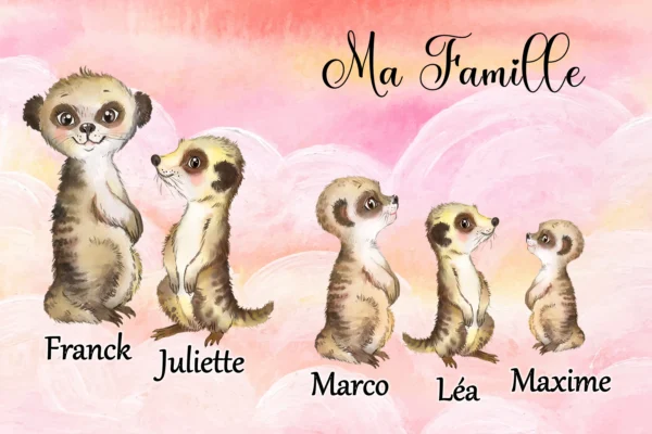 Portrait de famille Suricates 4